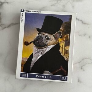 New York Puzzle Company Posh Pug 500 Piece Jigsaw Puzzle